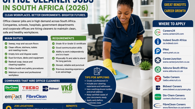 Office Cleaner Jobs in South Africa